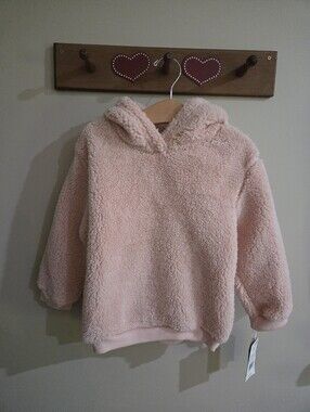 Grayson Collective Plush Light Pink Hooded Fleece Pullover for Kids Size 5T NEW
